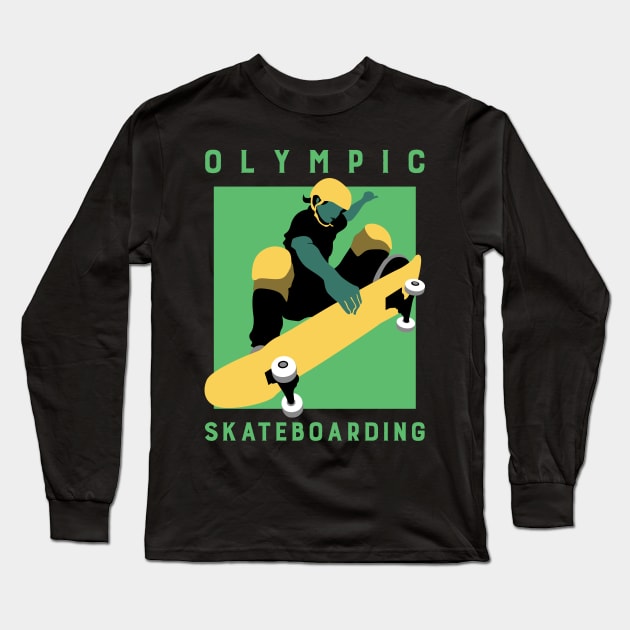 Olympic skateboarding Long Sleeve T-Shirt by Elite Wear 